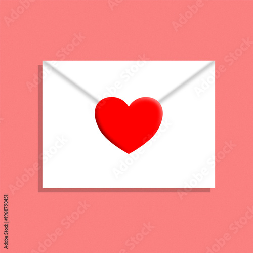 Love letter vector illustration, envelope with heart sign, suitable for themes of affection, giving, romance