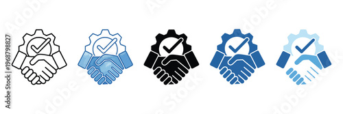 Integrity Icon Set, Multiple Style Collection, Honesty Trust Symbol Pack, Ethics Moral Value Badge, Professional Business Virtue Vector, Modern Flat Line Design Illustration Elements Kit