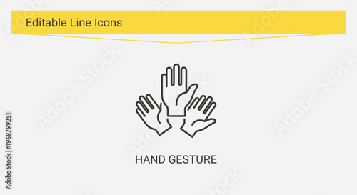 Praying hands gesture line icon on isolated white background, symbolizing spirituality and faith.