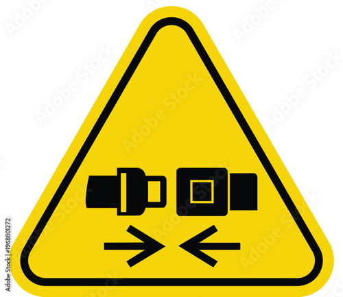 Seat belt warning sign safety symbol indicating fastening requirement for transportation and travel isolated on white background