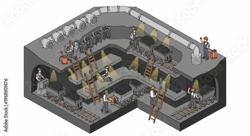 Isometric view of a bustling bar interior with patrons and staff.
