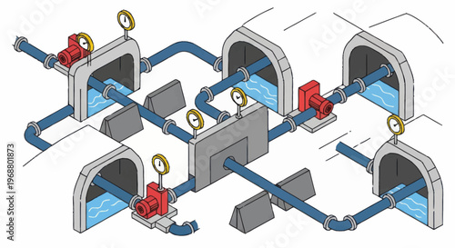 Industrial Water Treatment System Schematic.
