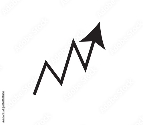 Triple red chevron arrow symbol pointing up for growth and success isolated on white