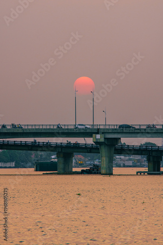 sunset over the river