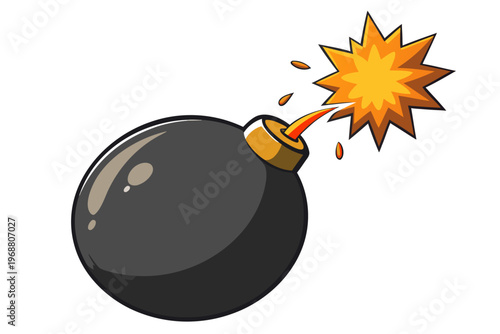 Cartoon bomb with lit fuse indicating imminent explosion
