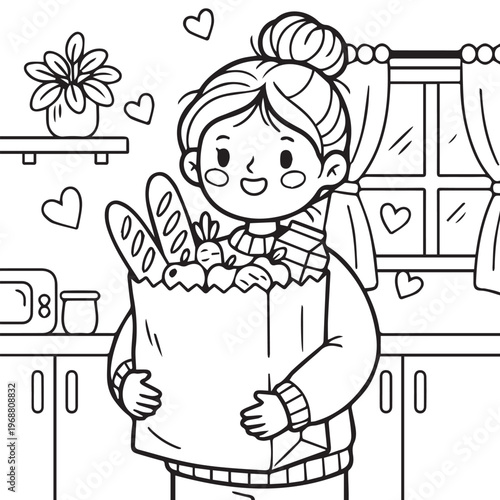 Cozy Moms Cute Coloring pages