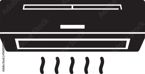 Air Conditioning Unit Icon Black Vector