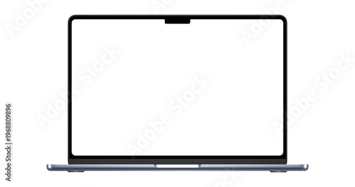 Картината върху платно Isolated laptop mockup without background with blank screen
