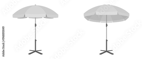outdoor parasol front view vector illustration isolated on white background.