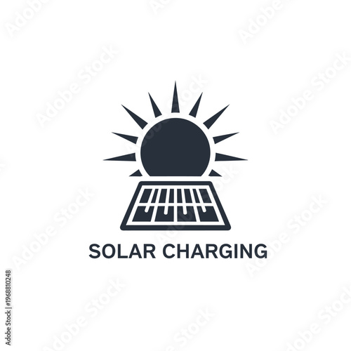 Solar charging station logo design.