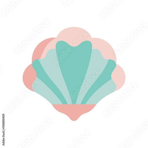 Seashell flat icon design isolated on white background marine animal concept decoration
