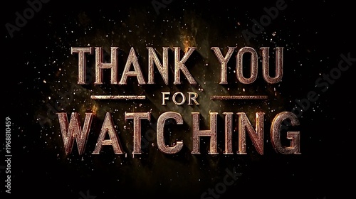 Golden thank you for watching 3d text showing appreciation