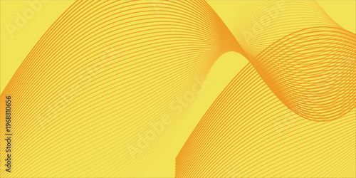 Abstract yellow wave background banner with line yellow pettern space for text and message design, overlapping layers.