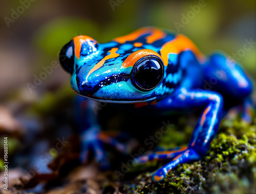 Flux 8K Poison Dart Frog Macro Reveal with Vibrant Colors and Glossy Skin