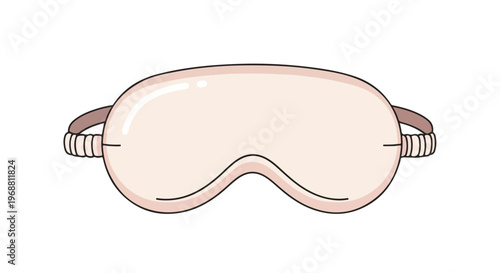 A soft pink sleep mask with elastic straps on a white background, flat lay.