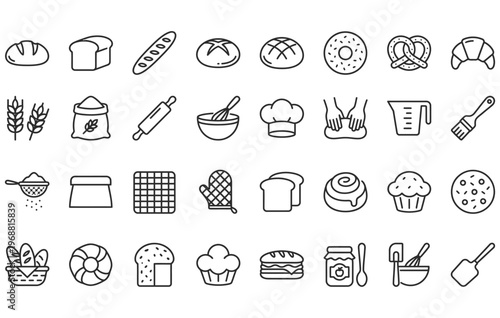 Fresh baked bread and kitchen tools