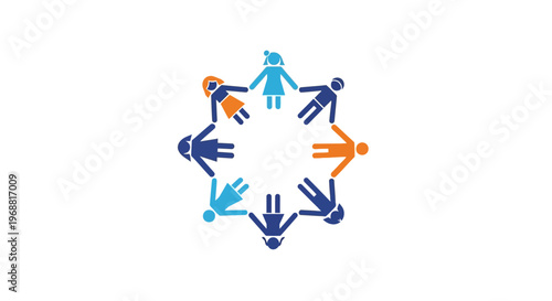 Diverse people joining hands in unity.