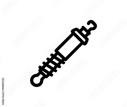 A simple black and white illustration of a spark plug on a plain background