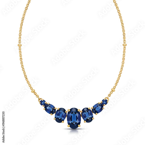 Elegant Blue Sapphire Gemstone Necklace - Luxury 14K Gold Jewelry for Women