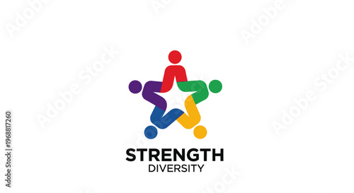Diversity and strength logo design concept.