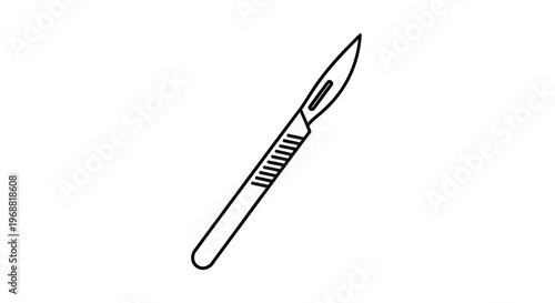 Surgical Scalpel Icon, Medical Instrument, Sharp Blade, Healthcare Symbol, Clean Design