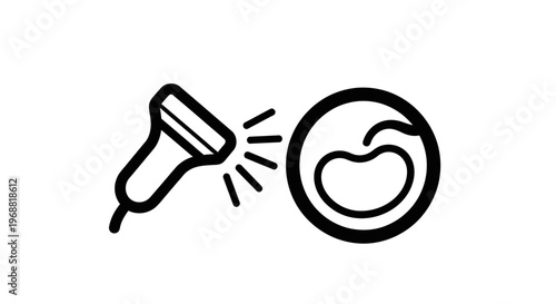 Ultrasound Scan of a Fetus in the Womb, Medical Imaging Icon