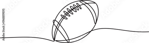 Football continuous single line art and isolated outline vector illustration. one line Icon drawing