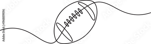 Football continuous single line art and isolated outline vector illustration. one line Icon drawing