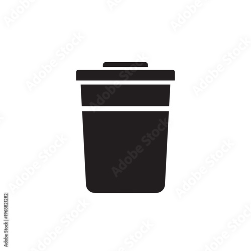 Black plastic disposable coffee cup.