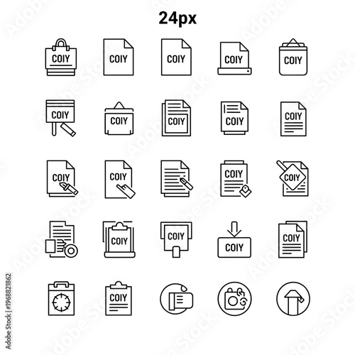 Copy document file icons set.
