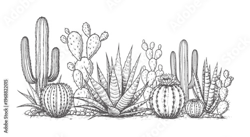 Of various desert succulents and cacti plants cactus botanical