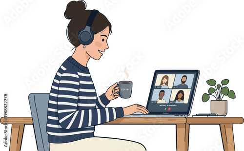Man standing and enjoying a cup of tea