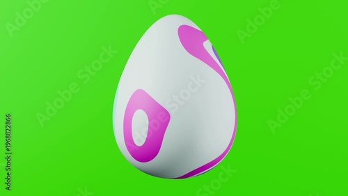Colorful 3d easter egg with green screen background for easter holiday decorations inn 4k seamless loop