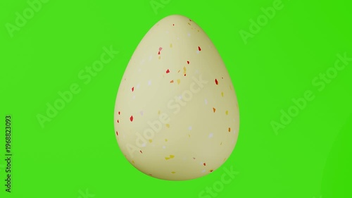 Colorful 3d easter egg with green screen background for easter holiday decorations inn 4k seamless loop
