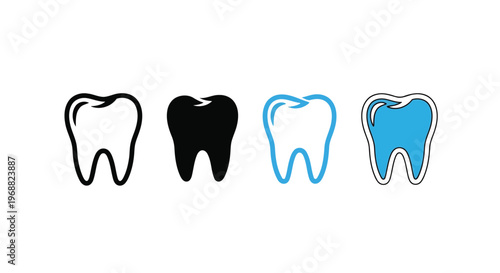 Illustration depicting stages of a tooth filling or dental restoration process Vector