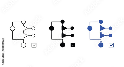 Evolution of logic gate diagrams from basic to advanced with and/or gates and logic symbols Vector