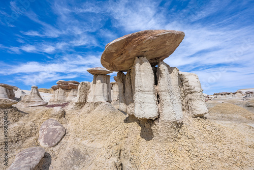 Mud and Rock Hoodoos in a Hidden Canyon