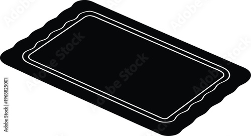 bathroom mat silhouette vector art illustration, black and white design