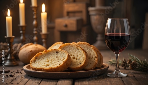 Obraz w ramie bread and wine
