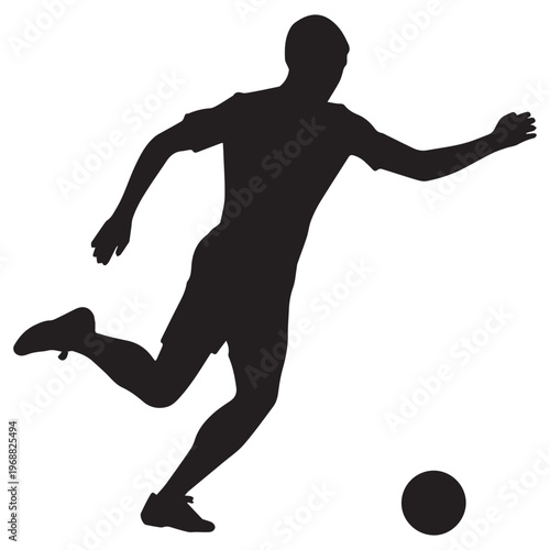 Football Player Kicking Ball Silhouette vector design