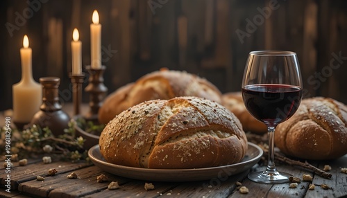 Obraz w ramie bread and wine