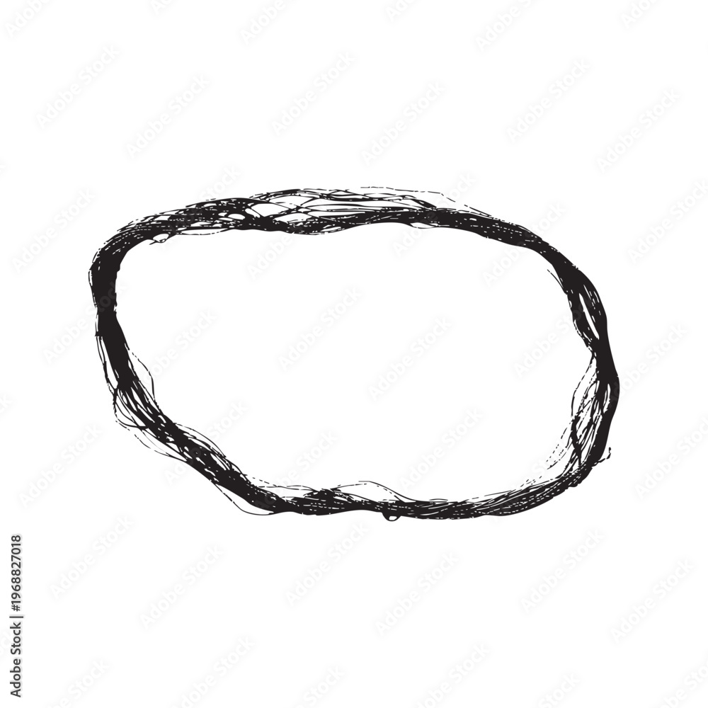 Fototapeta premium Hand Drawn Messy Circular Grunge Frame Vector Illustration 