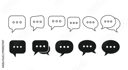 Contrast between light and dark speech bubbles in graphic design Vector
