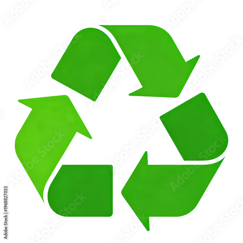 [Transparent Background PNG]Green Recycle Symbol on White Background