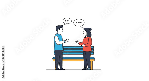 Flat design people talking, conversation icons, communication symbols, dialogue illustration, vector graphics