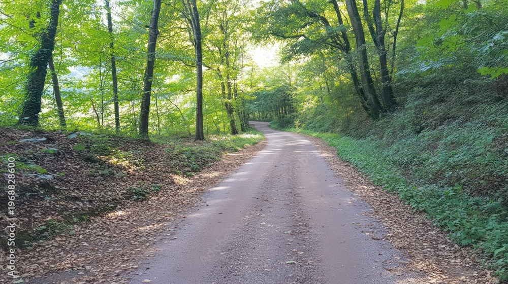 Obraz premium Forest road through trees