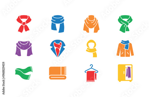 A scarf tied around neck, scarf wrapped twice, scarf loose drape, scarf knot style, scarf over shoulders, scarf tucked in coat,