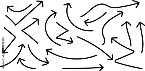 Chaotic arrow diagram a visual representation of complexity and direction