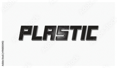 Bold plastic text effect typography with glossy modern 3D style design