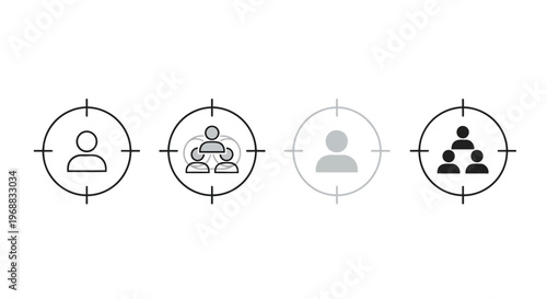 Visual representation of different user account types and hierarchy levels Vector